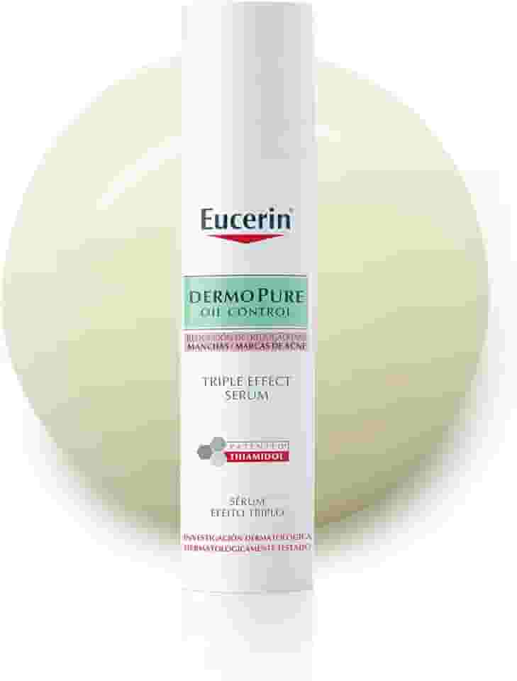 EUCERIN Sérum Facial Antiacne Dermo Pure Efeito Triplo 40ml, Antioleosidade, Antimanchas, Thiamidol, Peles Oleosas