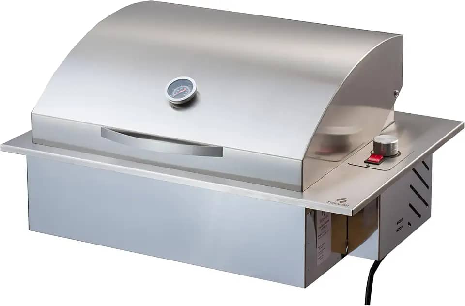 Churrasqueira Elétrica De Embutir Em Inox 304 com Tampa Abafador Steak Grill Grande 220V