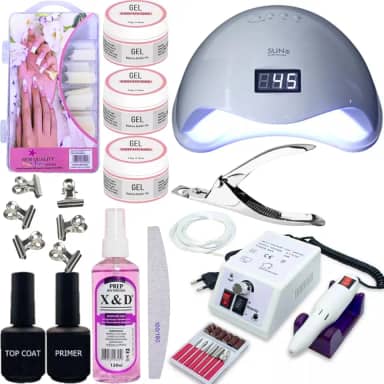 Kit Unha Gel Unhas Fibra Vidro Lixa Cabine Mercedes Promo