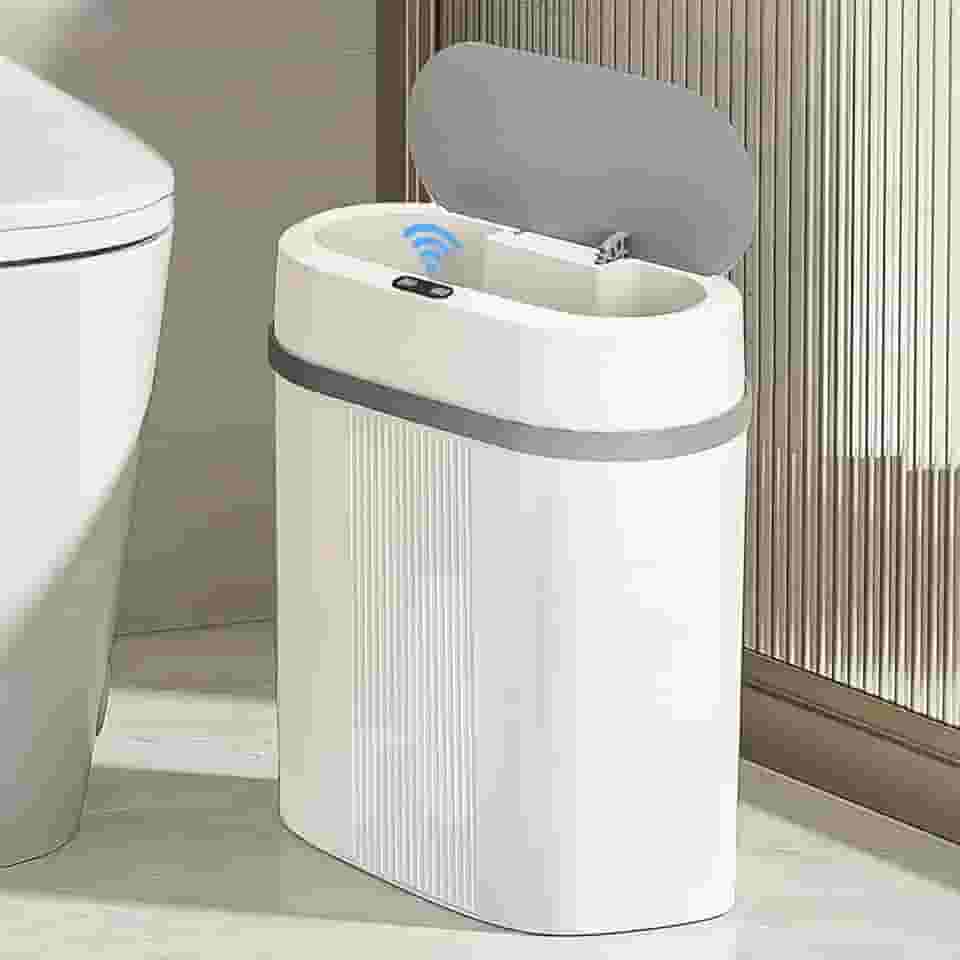 Lixeira 7 litros automática recarregável e sensor inteligente de aproximação para abrir e fechar