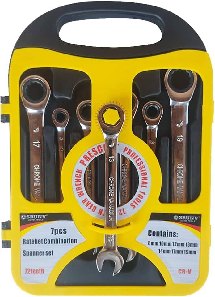 Jogo de Chaves Combinada Com Chave Catraca Com 7 Peças 08 A 19mm