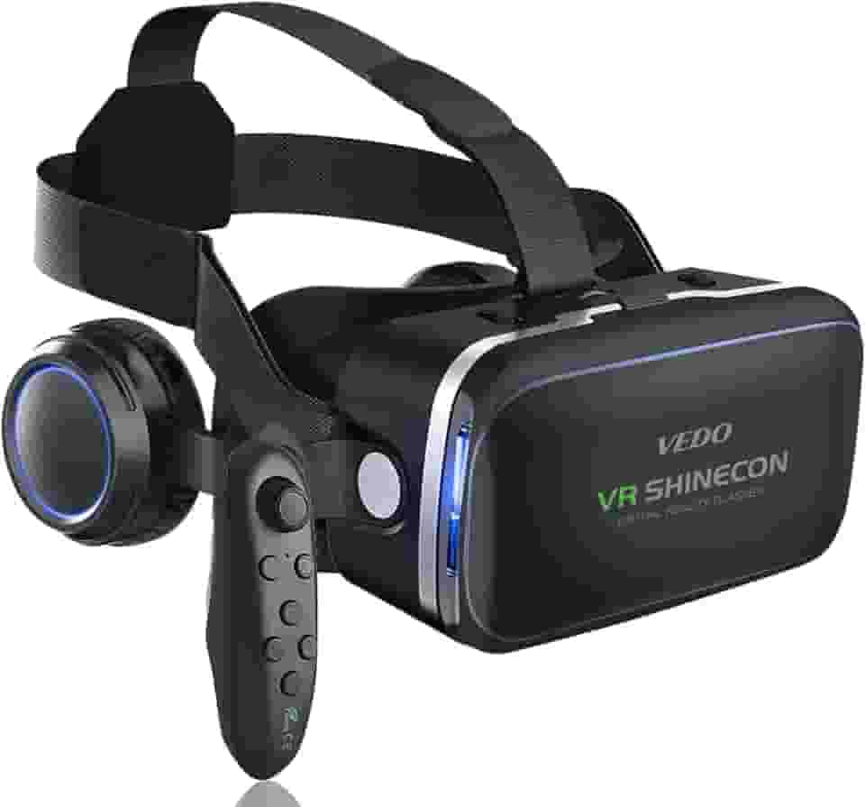 Oculos VR, Fone de Ouvido Virtual Reality 3D, Capacetes de Cabeça para TV, Filmes e Jogos de Vídeo Compatível Com Android, Suporte 4,7-6,53 Polegadas Com Controle Remoto