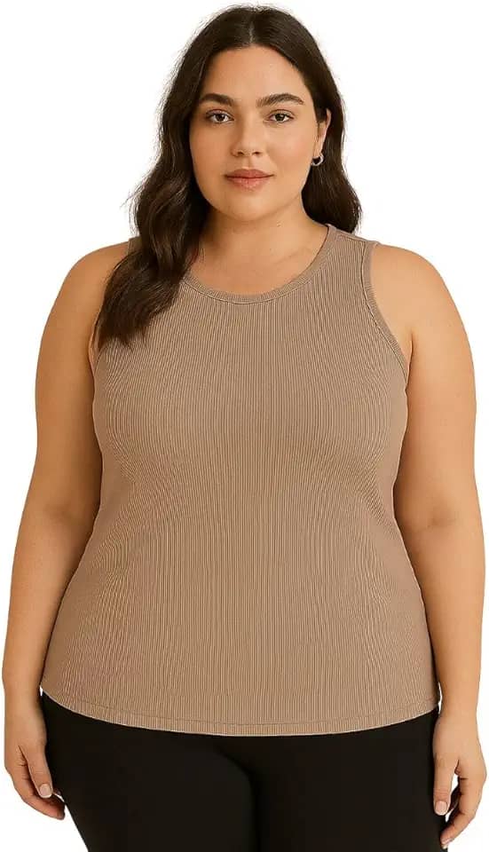 Blusa Femina Plus Size Regata Americana Basica