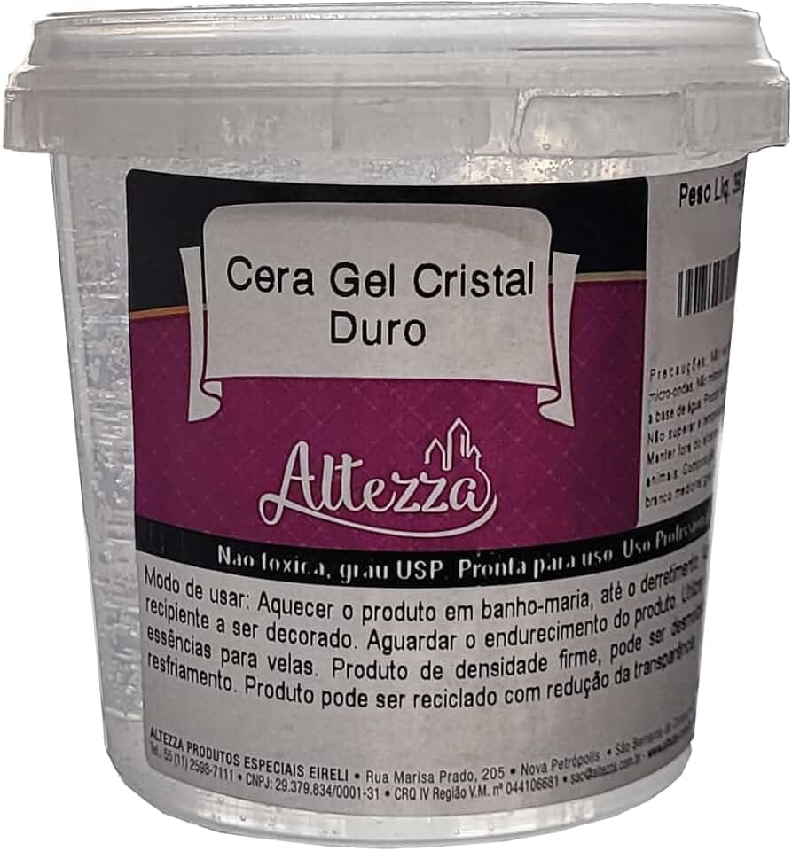 Parafina Gel Cristal Duro 390 = 450ml (Cera Gel Duro) Altezza