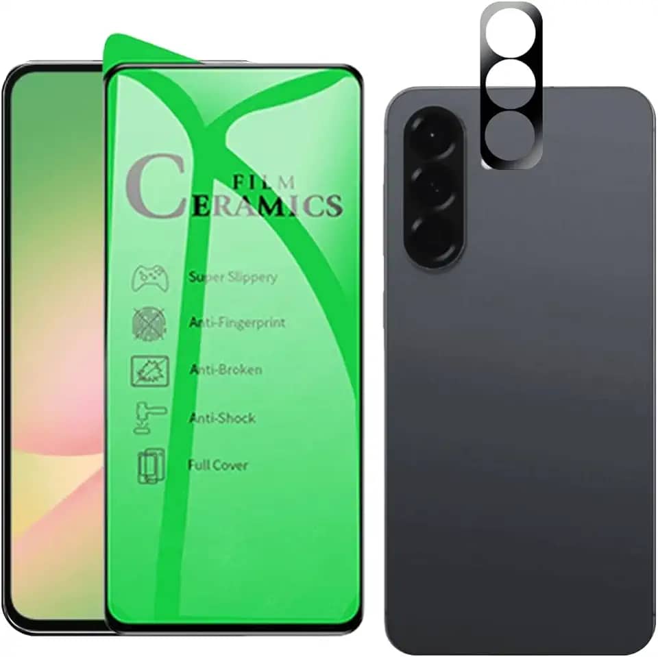 Película de Cerâmica para Galaxy A56 com Proteção de Câmera, Vidro Temperado 9H, Transparente