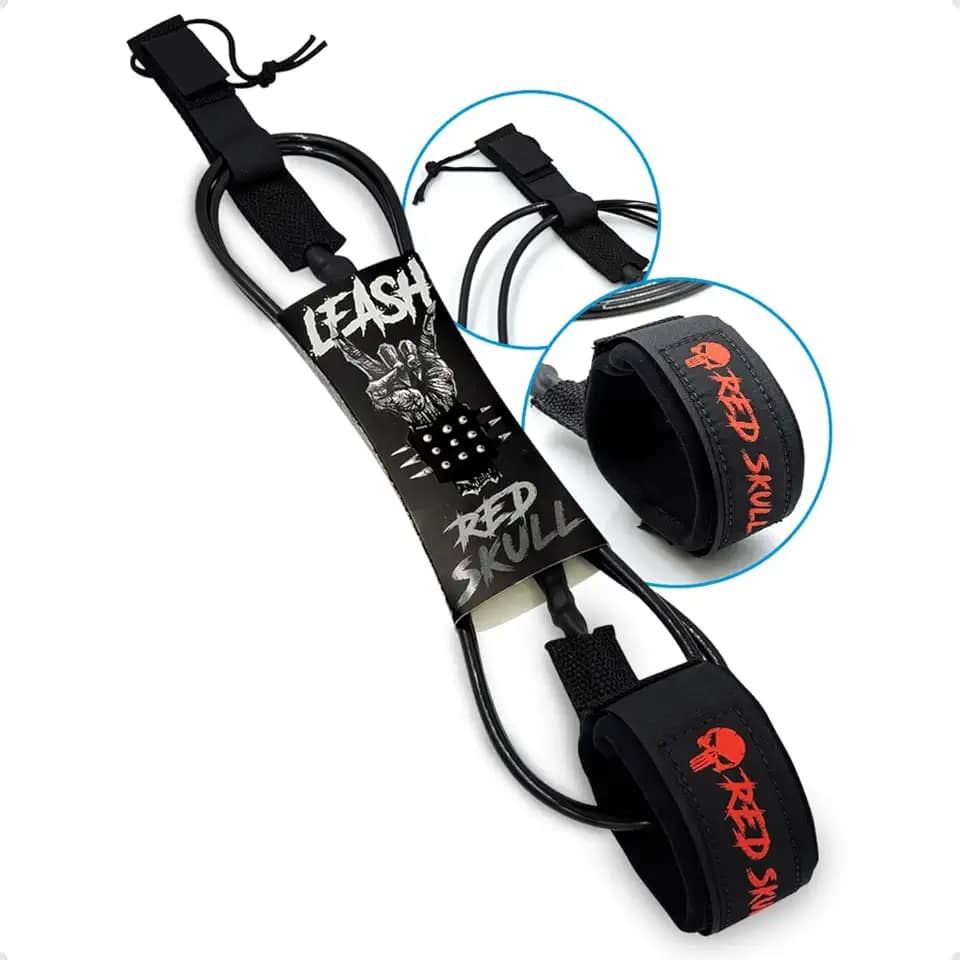 Leash Cordinha Surf 6 Pés 6mm Competição - Distorcedor Duplo Inox e Neoprene Confortável para Pranchinha (Ondas até 2m)