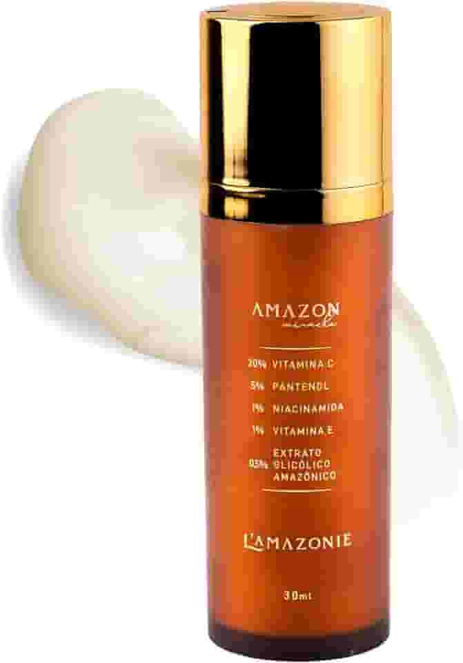 Sérum Clareador Vitamina C20 - Reduz Manchas de Acne e Sol - Niacinamida - Promove a Produção de Colágeno, Ameniza Rugas e Linhas de Expressão - Vegano - L’AMAZONIE - 30ml