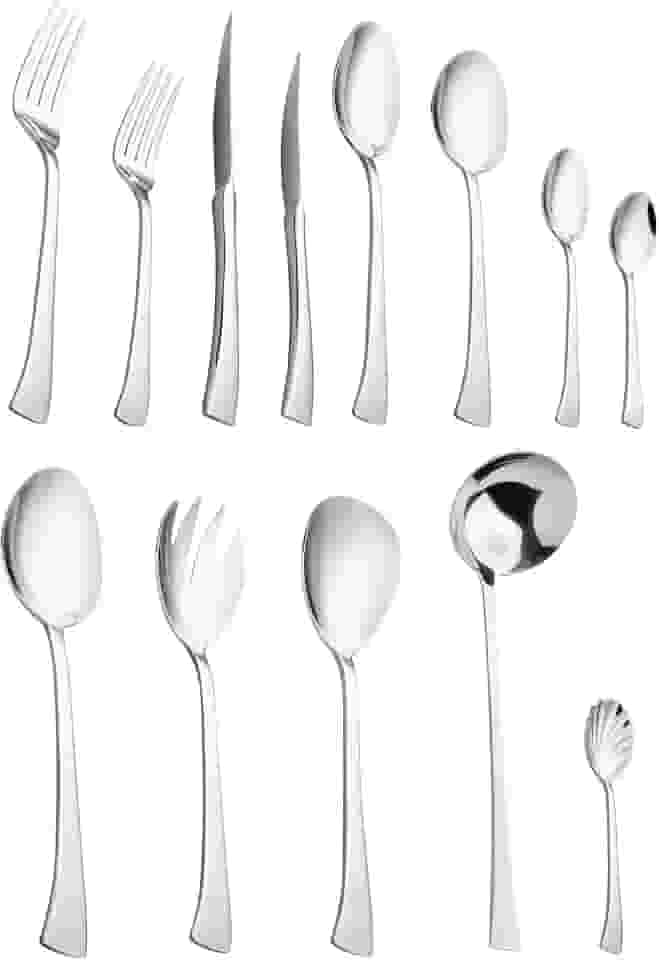 WOLFF - Faqueiro 101 Peças de Aço Inox com Caixa Litografada - Serve 12 Pessoas Incluindo Utensílios para Servir - Linha Berna