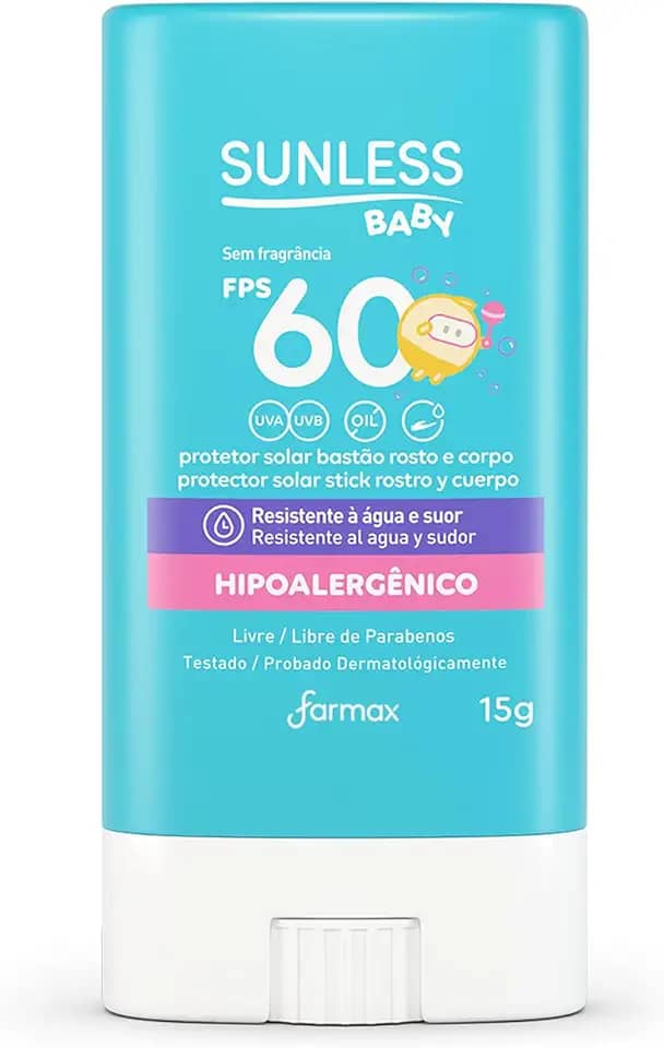 Sunless Protetor Solar Baby Bastão Fps60 Sunless 15G