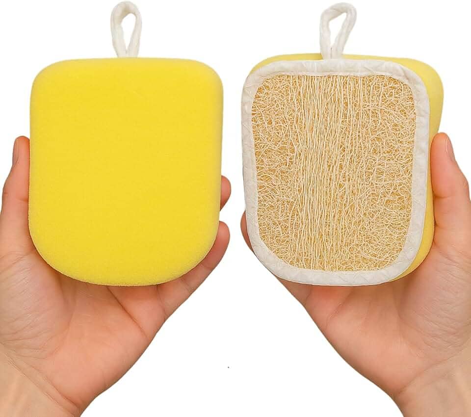 Bucha Vegetal Organica Esponja De Banho Macia Dupla Camada Fibra Vegetal e Espuma Esponja Para Banho Corporal Relaxante
