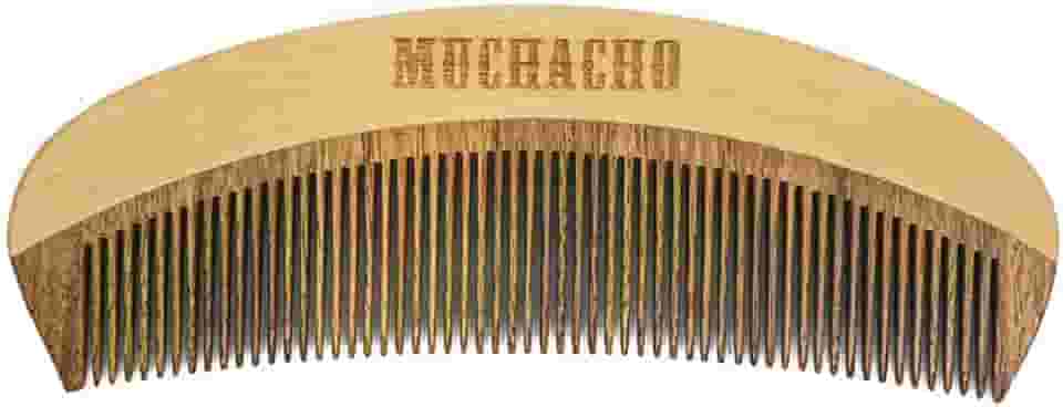 Pente de Madeira para Barba Modelo Curvo Muchacho - Controle o Frizz e Modele Sua Barba com Estilo