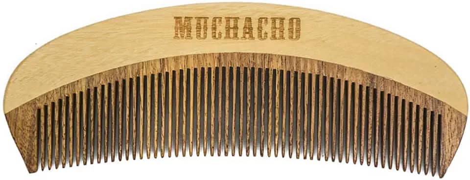 Pente de Madeira para Barba Modelo Curvo Muchacho - Controle o Frizz e Modele Sua Barba com Estilo