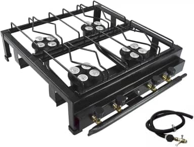 Fogão 4 Bocas A Gás Industrial Alta Pressão Preto Roa