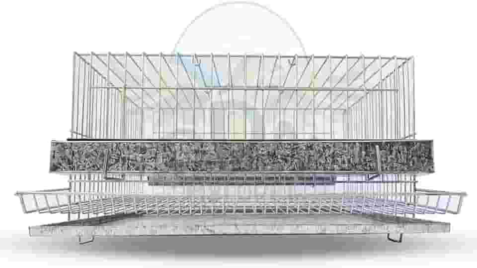 Gaiola Codorna Mini Chinesa Viveiro Bateria Suporta 15 Poedeiras