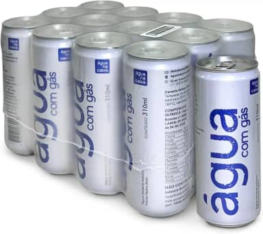 Água na Lata - Água Mineral com Gás - Pacote c/12 unidades 310ml