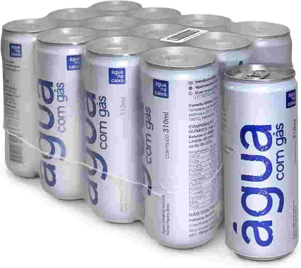 Água na Lata - Água Mineral com Gás - Pacote c/12 unidades 310ml