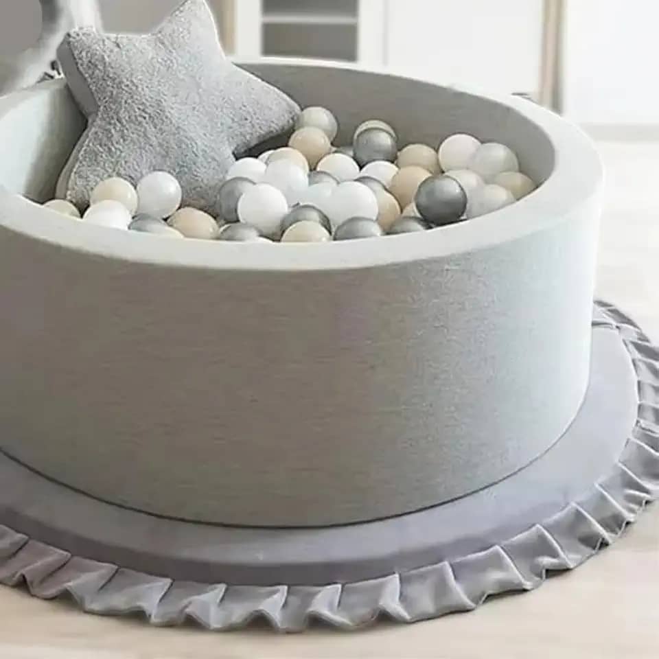 kids Piscina de bolinhas redonda de foam (cinza)