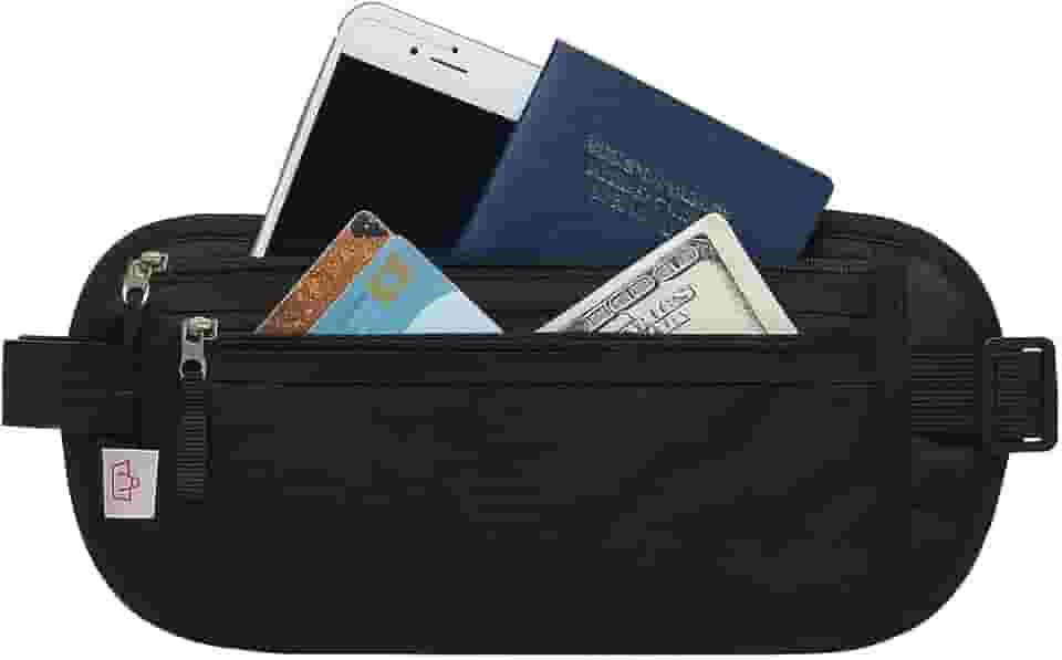 Porta Dinheiro Doleira Notas Viagem Internacional Anti Roubo Invisível Segura Impermeável Cor Preto