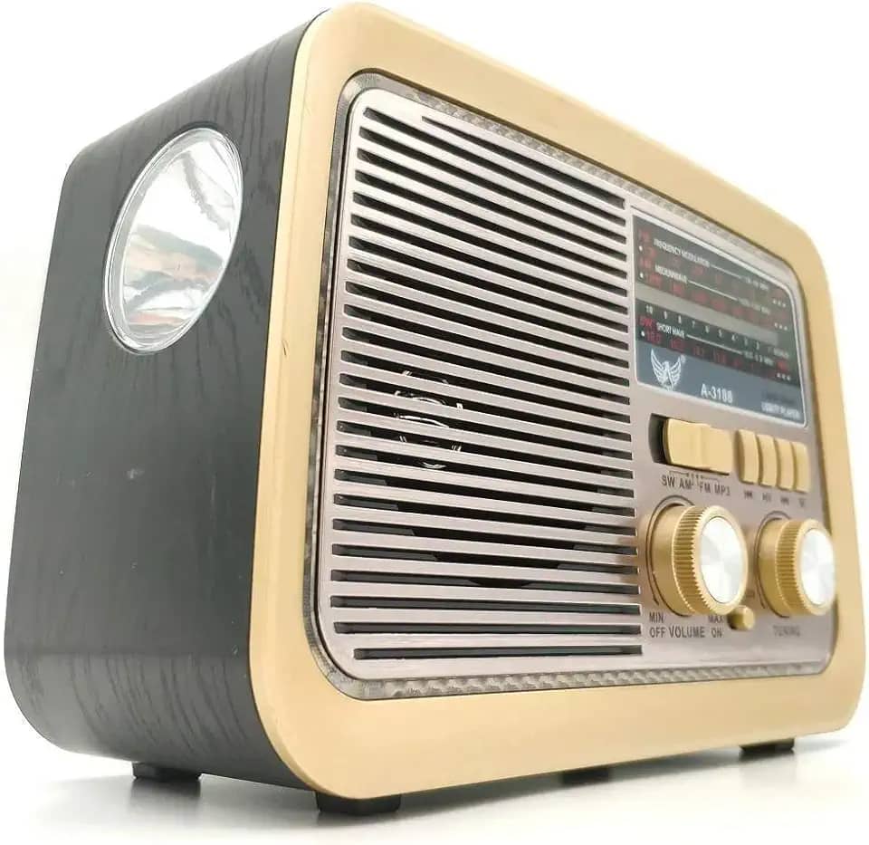 Rádio Retrô Portátil Mp3 Usb Cartão Sd Am Fm C/bluetooth (Preto)