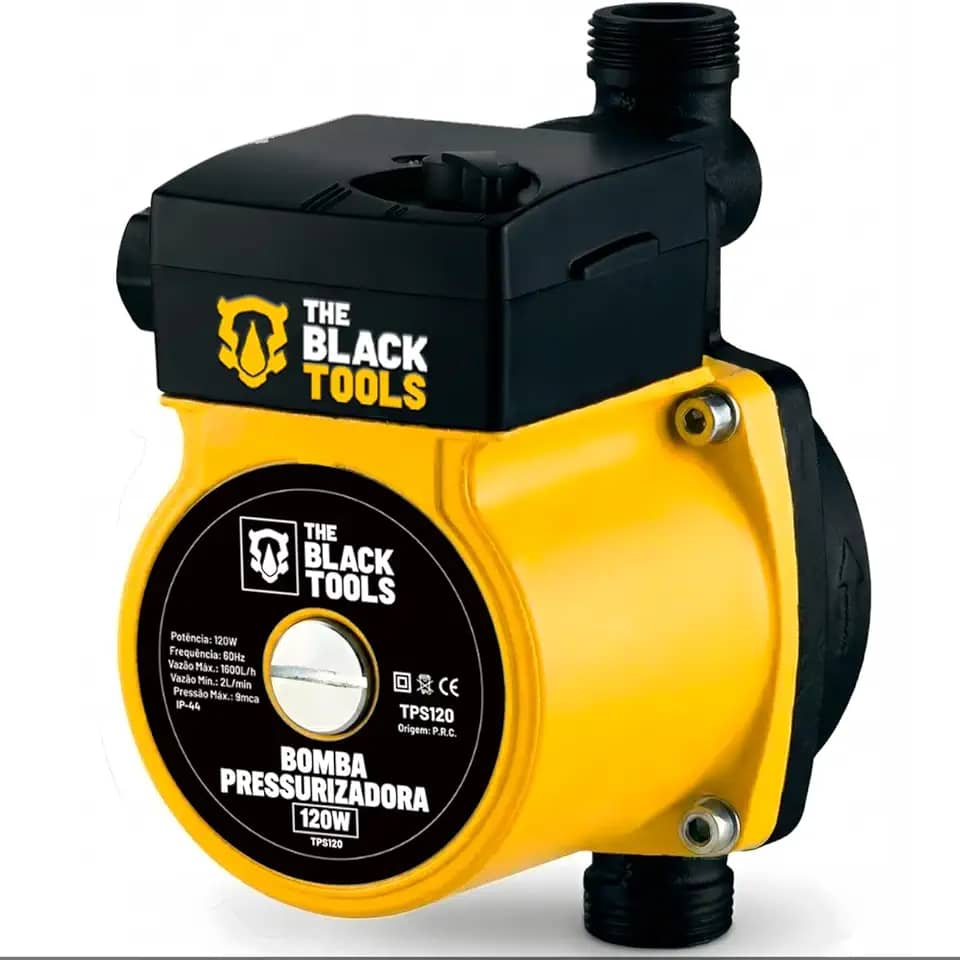 Bomba Pressurizadora TPS120 The Black Tools – 120W 110V/220V Compacta Silenciosa para Aumentar Pressão de Água em Chuveiros e Torneiras (220, Volts)