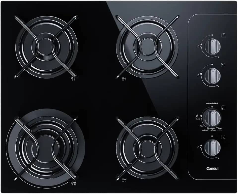 Cooktop 4 bocas Consul com controle fácil e acendimento automático - CD060AE BIVOLT