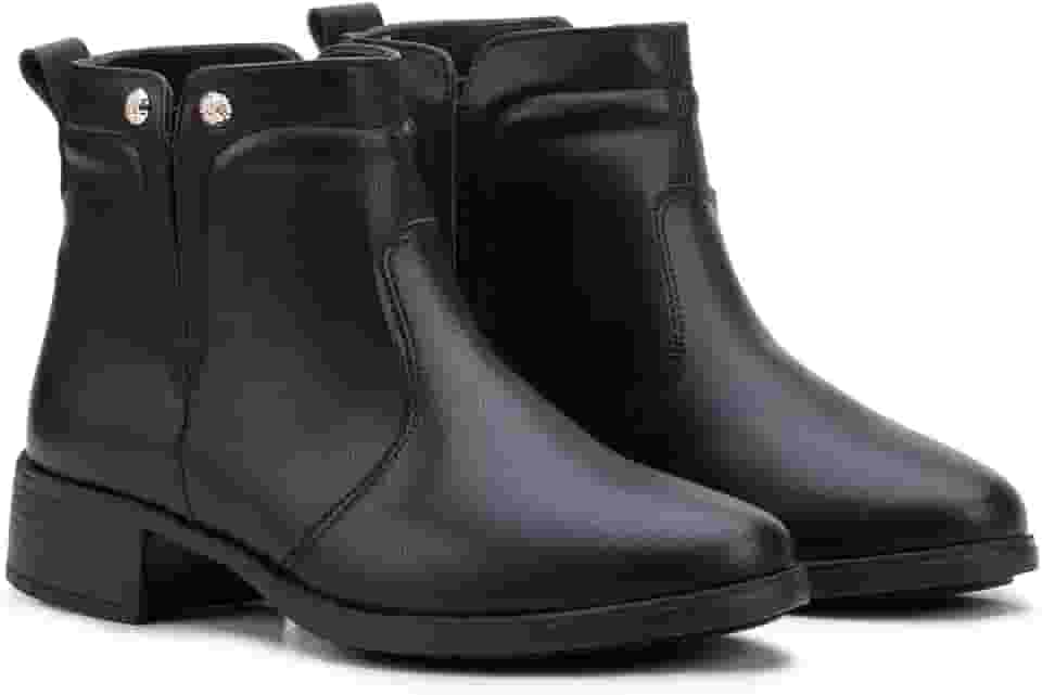 Bota Cano Curto Feminina Calce Fácil Montaria Couro