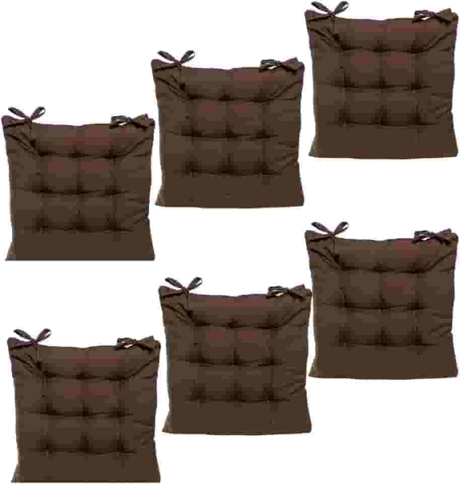 Kit 6 Peças Assento Futon Oxford Liso 40cmx40cm (Marrom)