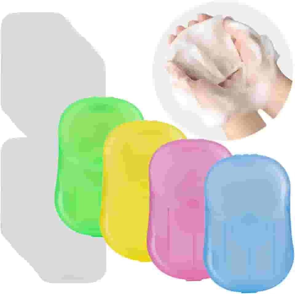 Folhas de papel de sabonete, 400 folhas, mini caixas de sabão descartáveis portáteis para viagem, lavagem à mão, tiras de papel de limpeza para escola, acampamento, caminhadas, cuidados com os