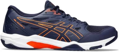 Tênis de vôlei masculino Gel-Rocket 11, Pavão/laranja chocante, 9.5 Wide