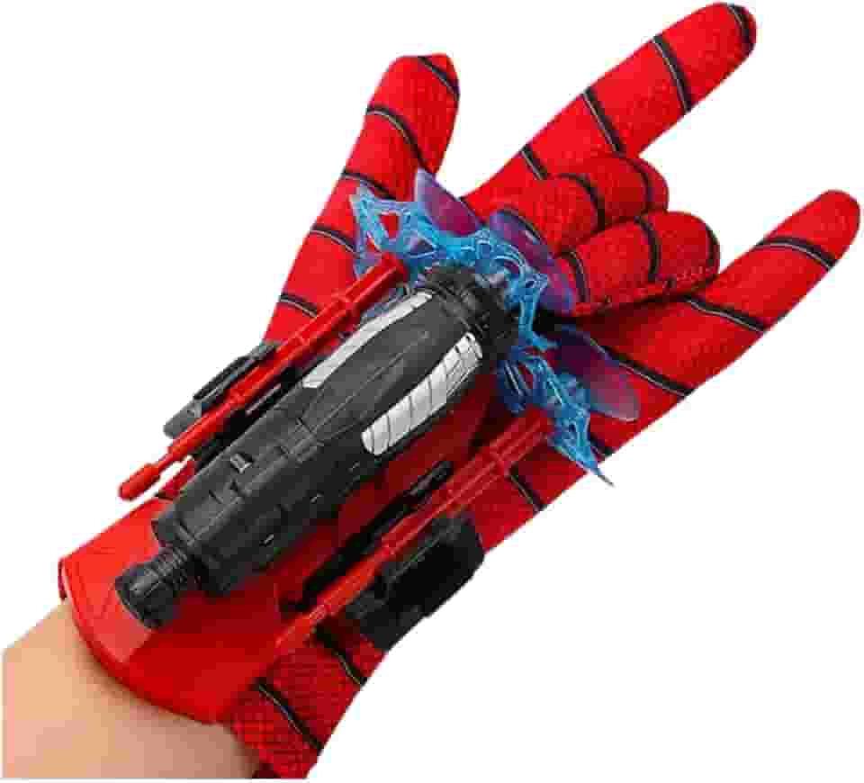 Kit Conjunto Luva Lança De Teia Com Dardos Ventosa Brinquedo Infantil Homem Aranha Spider Herói Diversão Para Crianças