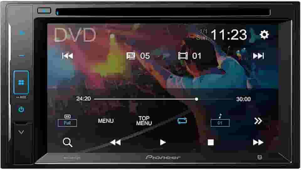 PIONEER DMH-G225BT Receptor AV de mídia digital duplo DIN com tela sensível ao toque WVGA de 6,2 polegadas