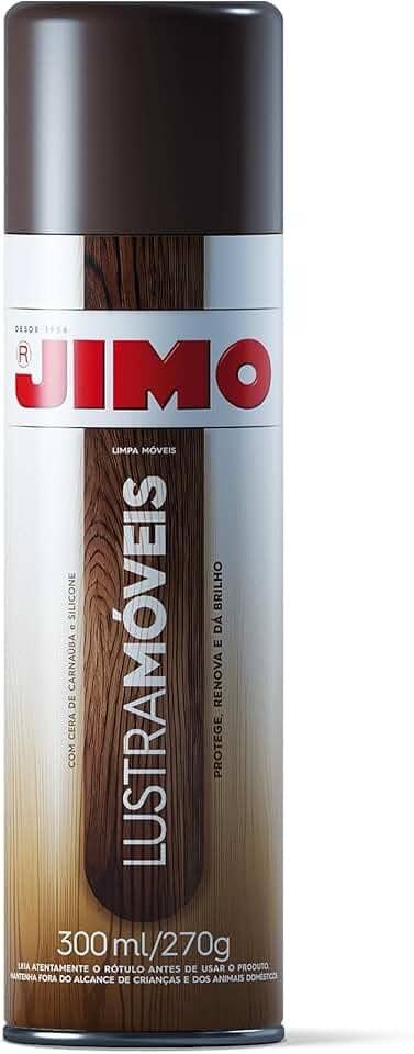 JIMO Lustra Móveis Limpa Renova Protege Mais Brilho na Madeira Clara ou Escura Fragrância Suave Aerossol 300ml