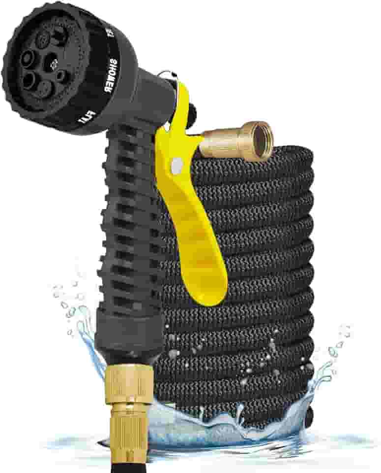 Mangueira Lava Rápido Carro Expansível Flexível Elástica Irrigação Jardim Jardinagem 15M Preto