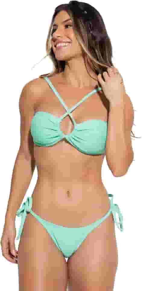 Biquini Bustie Top Faixa Cortininha Cintura Alta Asa Delta Mvb Modas