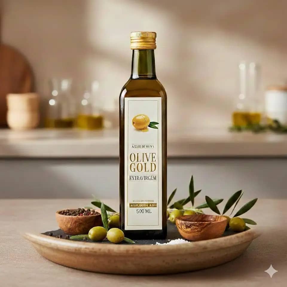 Olive Gold Azeite Português de Oliva Extra Virgem Premium, Garrafa de Vidro, 500ml