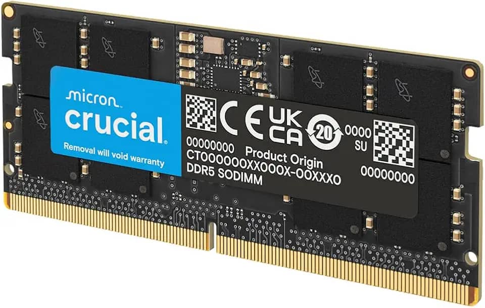 Crucial Memória RAM 16GB DDR5 5600MHz (ou 5200MHz ou 4800MHz) CT16G56C46S5 Preto