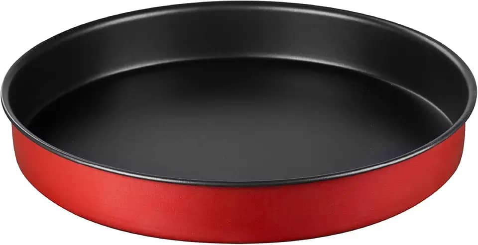 Forma Redonda Rochedo Bolo Perfeito 30cm, Vermelha, Revestimento Antiaderente, Fácil de Desenformar, Cozimento Uniforme, Não Gruda e Livre de PFOA