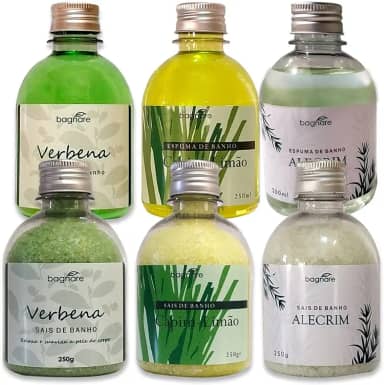 Kit 3 Sais De Banho + 3 Espumas para Banheira Hidromassagem Ofurô com Aromas