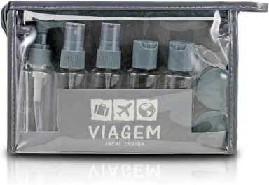 Kit de Frascos para Viagem 10 peças Jacki Design Cinza