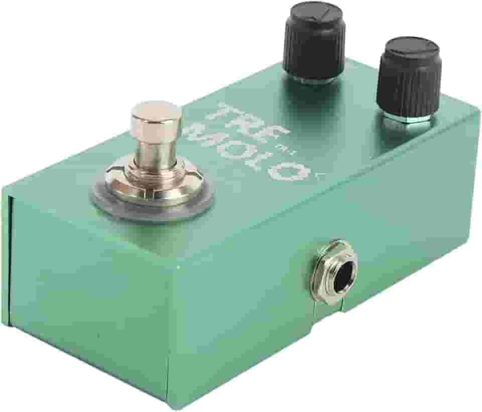 RiToEasysports Pedal de Efeito Tremolo, Interface de Entrada e Saída de 6,35 Mm para Baixo Pedal Tremolo de Guitarra Elétrica Com Luz LED