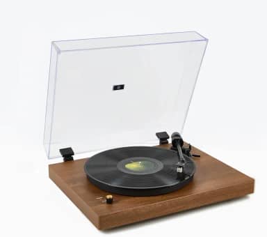 Tocadiscos, gira-discos vintage - Gira-discos de 2 velocidades com som premium, design retro de grão de madeira, saída Bluetooth e RCA, reprodutor de vinil de alta fidelidade para audiófilos e