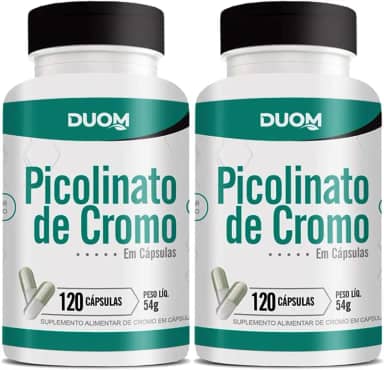 Picolinato de Cromo 120cps (1 ao dia) Duom | Kit 2 Frascos