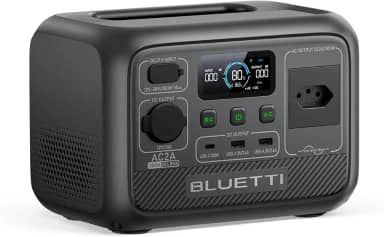 BLUETTI AC2A Gerador de Energia Solar, Bateria LiFePO4 de 204Wh com 1 Saída CA 220V / 300W (600W Power Lifting), Recarga de 0-80% em 30 Min, Estação de Energia para Camping, Viagens