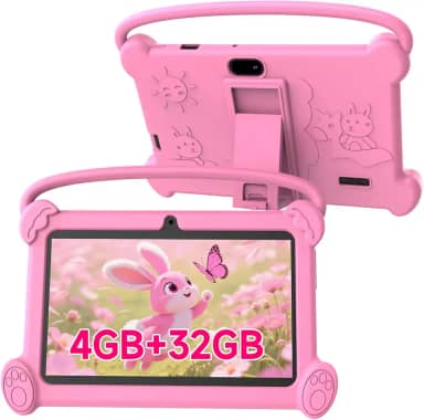 Tablet infantil de 7 polegadas 3 a 9 para crianças, ROM de 32 GB com capa à prova de choque, software Android infantil instalado Netflix, YoutTube, controles dos pais aiwawa, câmera dupla, WiFi, FM