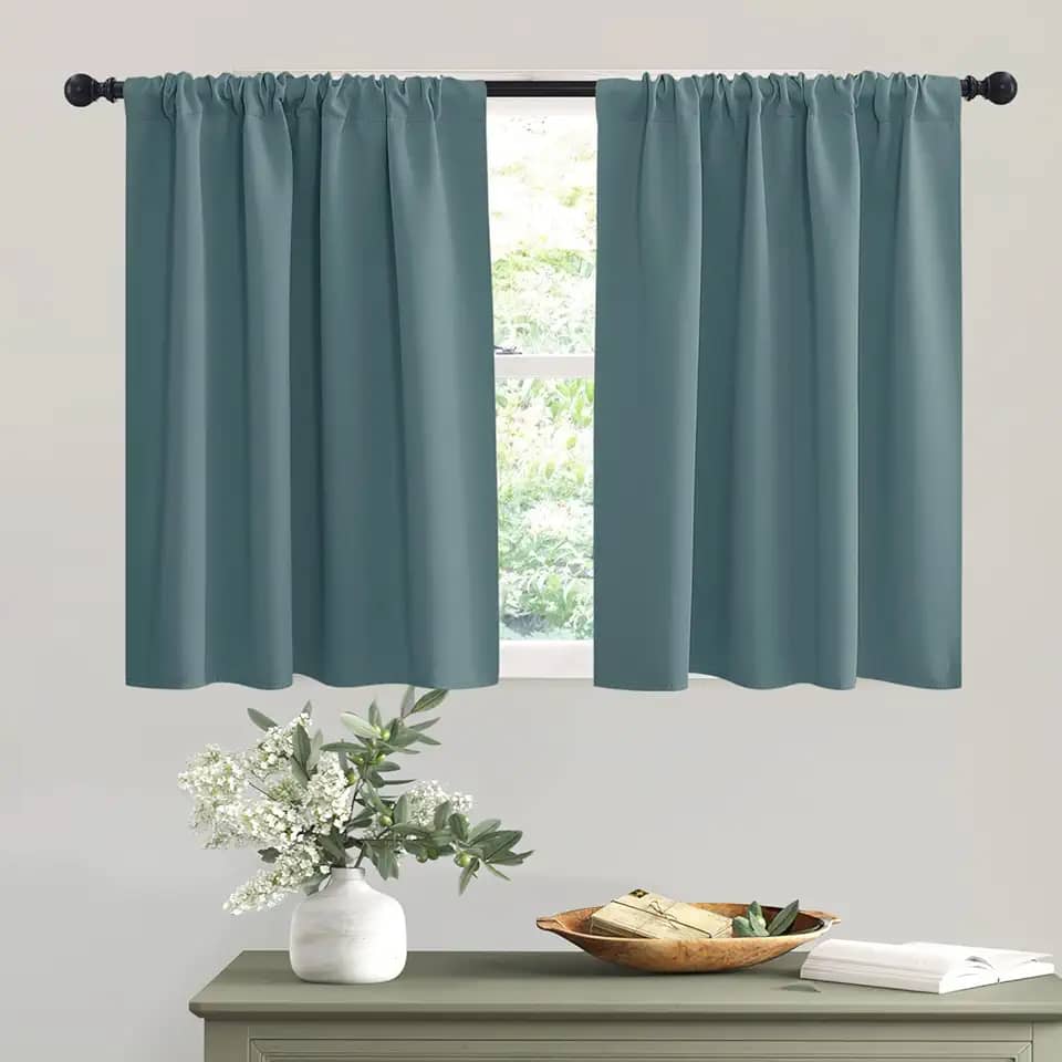 RYB HOME Cortinas blackout para janelas pequenas, mini cortinas e cortinas com isolamento térmico de privacidade para quarto, banheiro, cozinha, porta, janela, trailer, campista, L 106 x C 91 cm