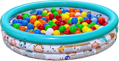 Pensou Comprou Piscina De Bolinhas Inflável Infantil 180 Litros, 100 Bolinhas Coloridas, PVC Resistente, Atóxica, Segura, Interno, Externo, Quintal, Praia