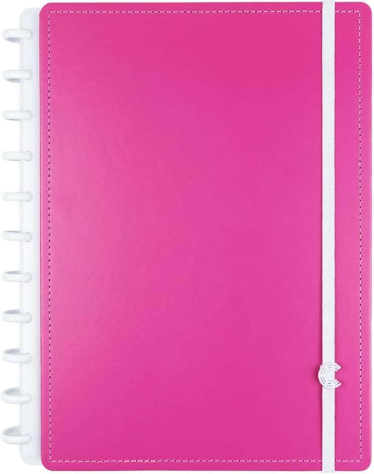 Caderno Inteligente, Grande, 215 X 280 mm, Super Pink, 80 folhas, Caderno Inteligente