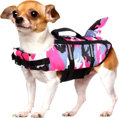 Colete salva-vidas tubarão para Cachorros - Pipet (Rosa, G)