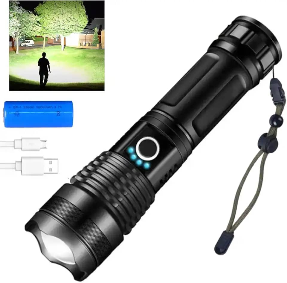 Lanterna T9 Tática Militar Super Potente Led Profissional Recarregável P50 USB Zoom Longo Alcance Mais Forte do Mundo