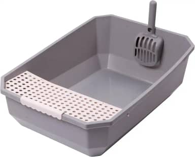 JAMBO PET Caixa De Areia Com Pá Para Gatos Design Moderno Cinza, Extra Grande